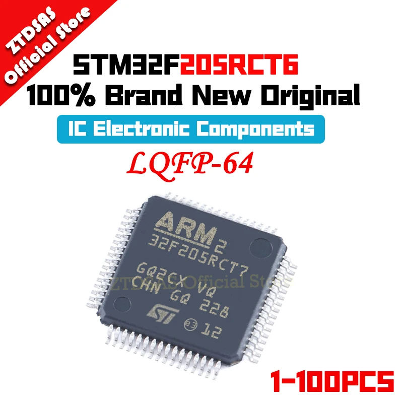 1-100pcs STM32F205RCT7 STM32F205RC STM32F205 STM32F STM32 STM IC MCU LQFP-64 Chip