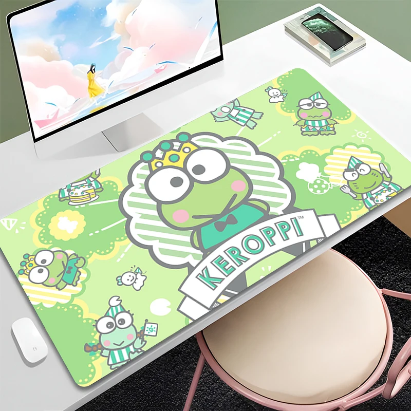 

Keroppi Sanrios Cute Mousepad 900x400 Anti Slip Large Cartoon Table Carpet Kawaii Mouse Pad Keyboard Game Deskpad Anime Mice Mat