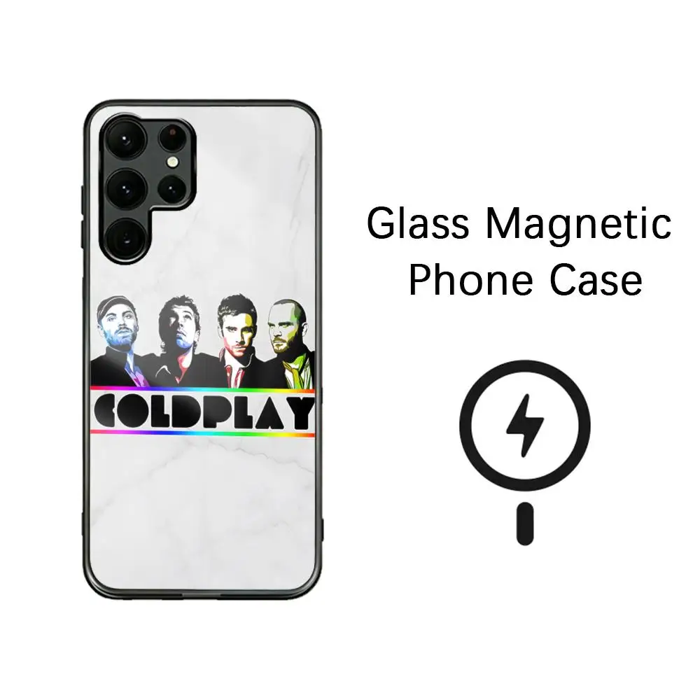 Popular cool Super Coldplay ins Phone Case For Samsung S26 S25 S24 S23 S22 S21 S20 Plus Ultra Note20 Glass Magnetic Case