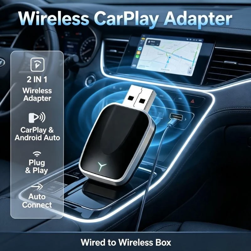 Flixivi Mini Adapter Converts Wired Connection To Wireless Carplay For Daily In-Car Entertainment Upgrade