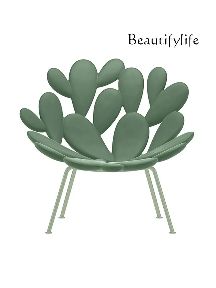 Cactus single leisure chair FRP Nordic outdoor petal back chair special-shaped hollow