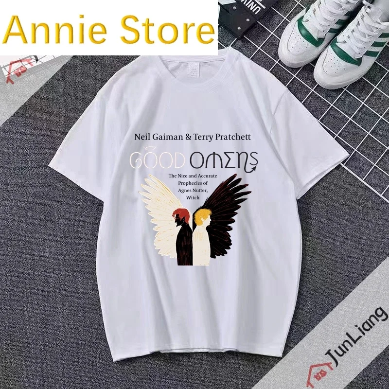 Minimal Good Omens The TV Show Graphic Tee  Goodomens Michael Sheen David Tennant Angel Devil Crowley