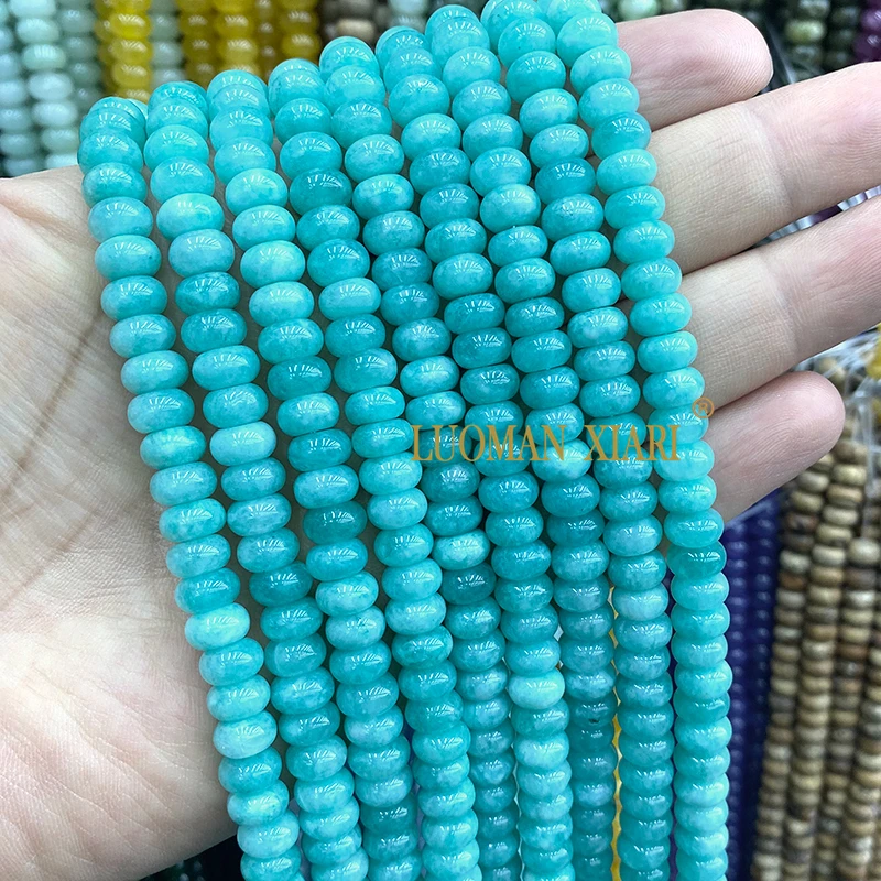 Natural Stone Rondelle 5x8MM Grey Purple Jade Chalcedony Loose Spacer Bead for Jewelry Make Diy Bracelet Charms Accessories image 6