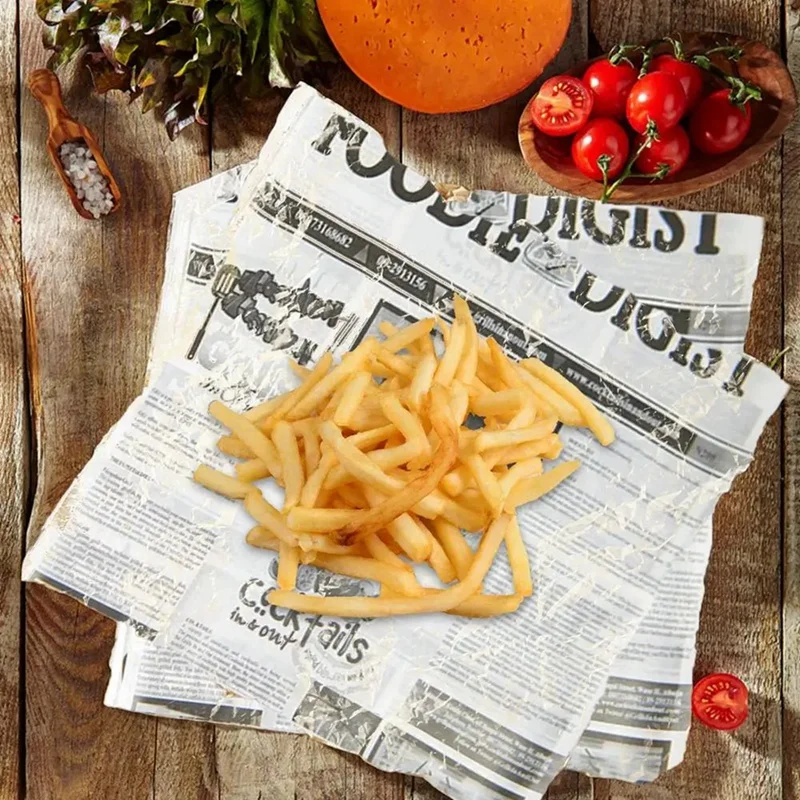 100PCS Bread Paper Hot Dog Tray Liner With French Fries, Hamburger Sandwich, Absorbent Paper