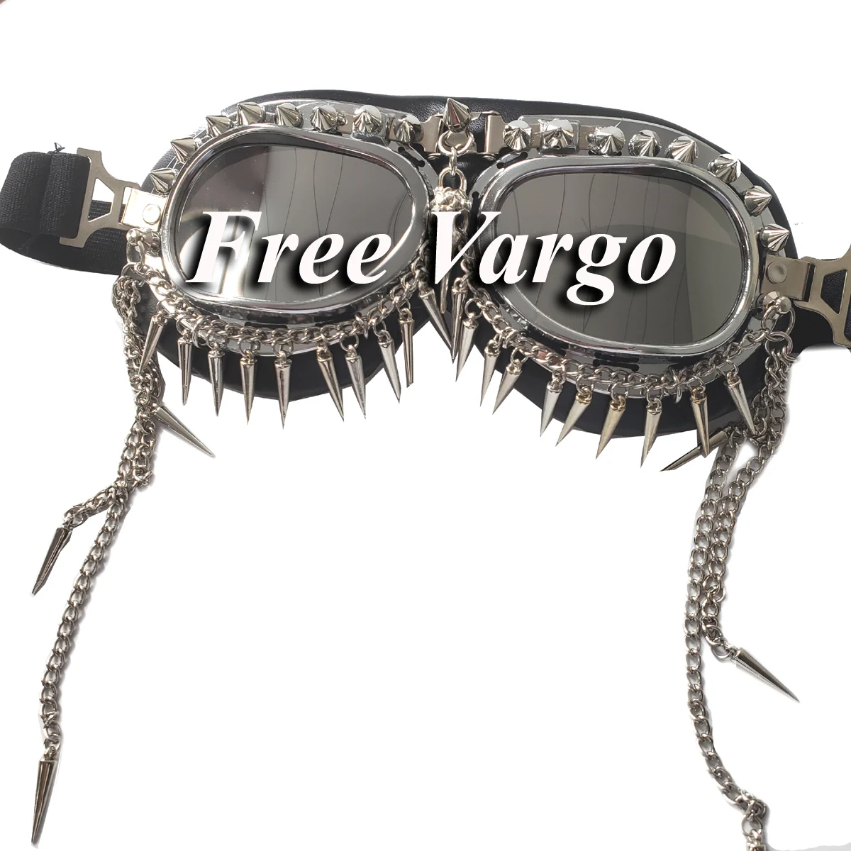 Holographic Rave Streampunk Burning Man Chain Skull Bird Head Spike Costume Cyber Goth Goggles Masquerade Mask For Women