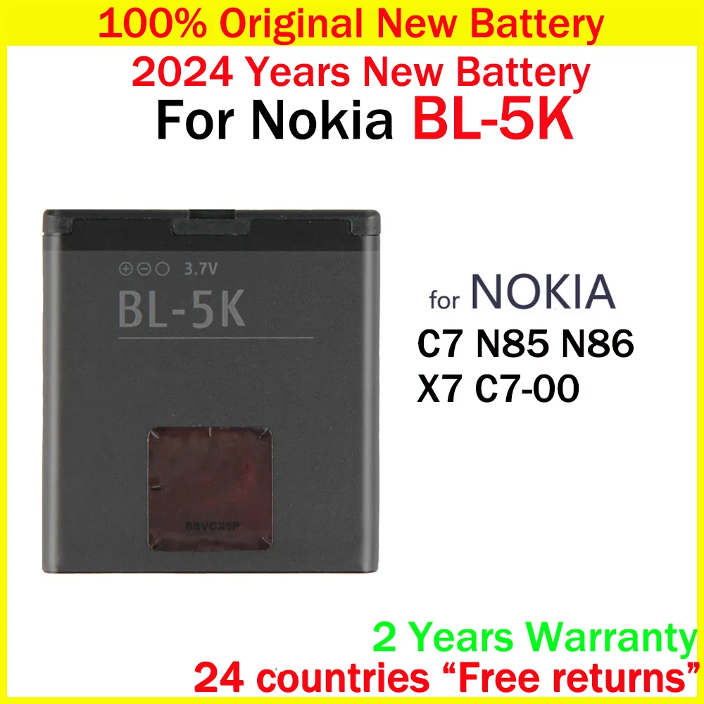 New Original Battery 1200mAh BL-5K BL5K Replacement Battery For Nokia N85 N86 N87 8MP 2610S 701 C7 X7 C7-00