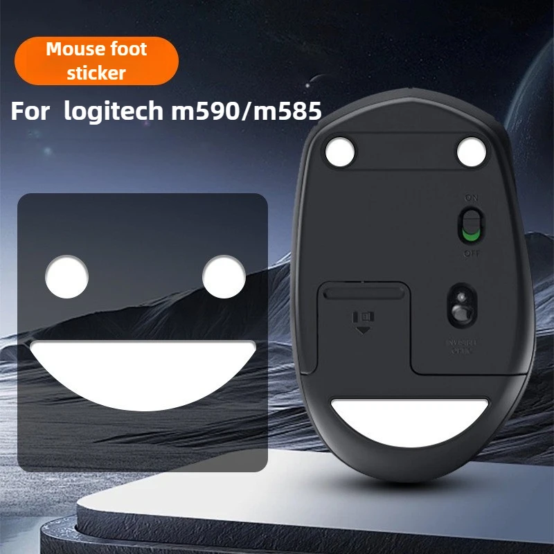 ICE Curved-Edge Mouse Feet Replacement for Logitech M650/M750/M590/M585 Ultra-Smooth Wear-Resistant Foot Stickers Gaming Grade