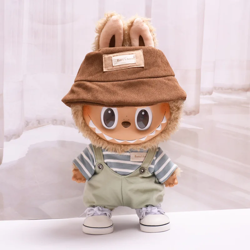 38 cm Labubu Kleding Paar Stijl Verse Casual Pop Outfit Set Zachte Stof Schattige Pop Slijtage voor Dagelijks Spelen Pop Accessoires Cadeau