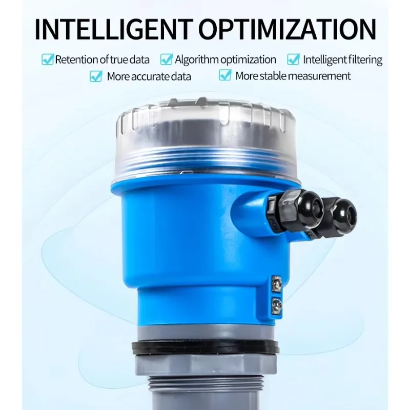 Ultrasonic Industrial Waterproof Level Sensor 5M-15M Liquid Level Transmitter 4-20mA RS485 ABS 0.5% Accuracy App Enabled