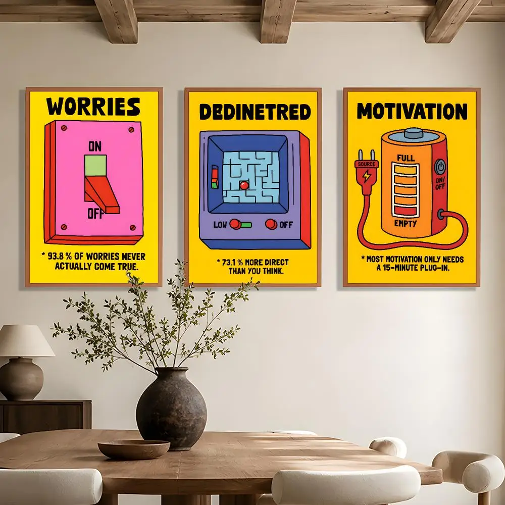 Meme Retro V-Vintage Dopamine Switch Poster Wall Art Poster HD Waterproof PP Print Bedroom Living Room Office Decor Gift