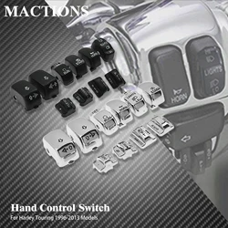 Motorrad Hand Control Schalter Gehäuse Tasten Kappen Abdeckung Schwarz/Chrom Für Harley Touring Straße Electra Glide FLHT 1996-2013