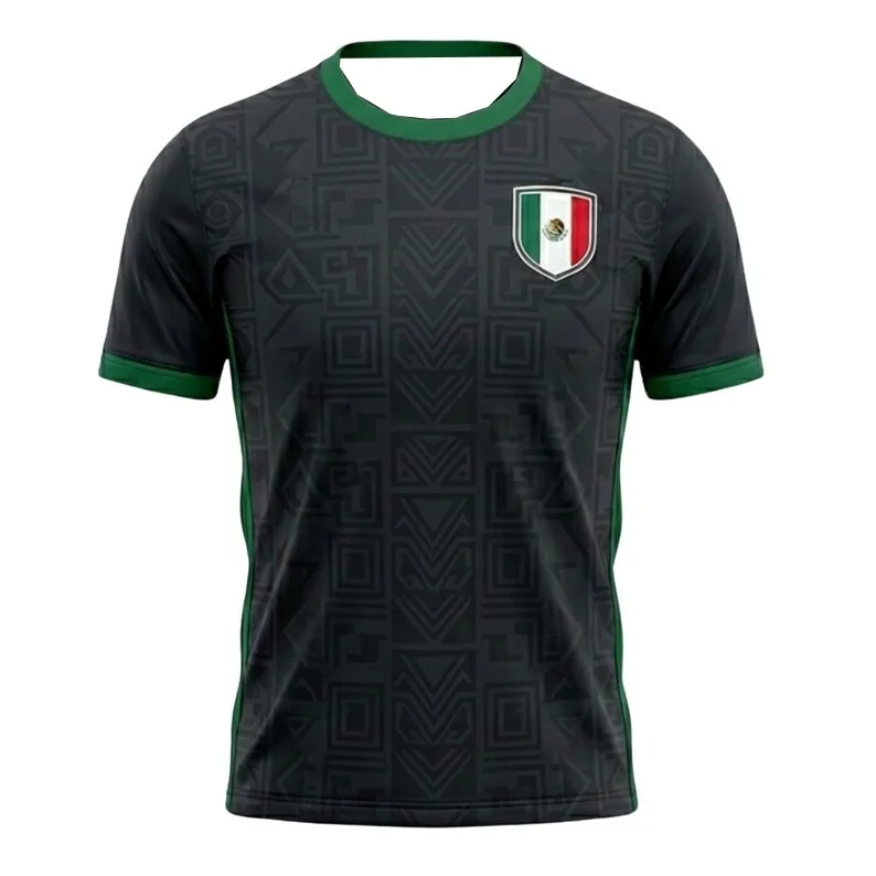 2026 Mexikanisches Design Fußballtrikot Fanfreundlich Komfortabel Bestseller Atmungsaktiv Schnelltrocknend Lässige Sport-Familien-Kinder-T-Shirts – Detail 3