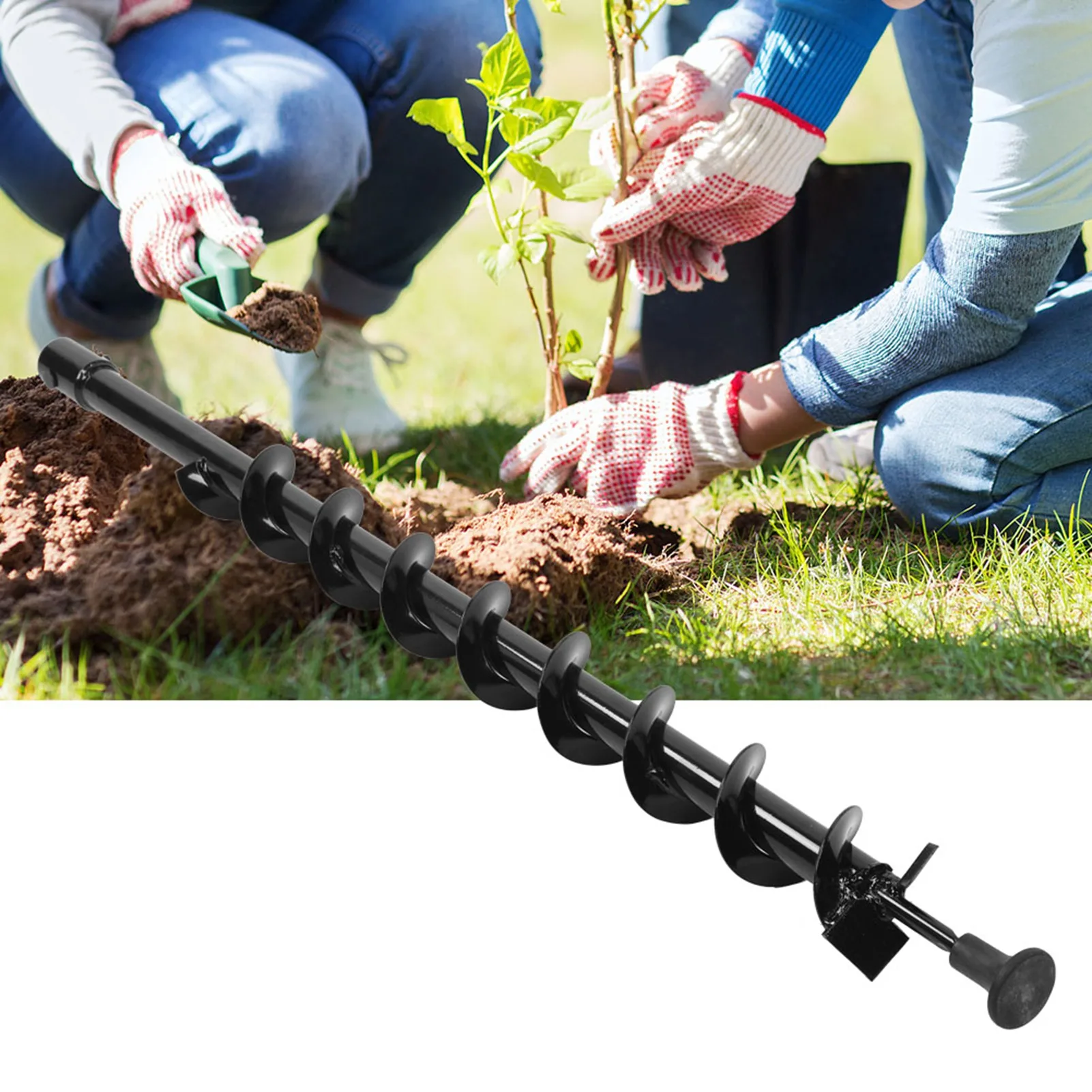 

Earth Auger Digger Hole Digger Auger Ground Auger Steel Earth Auger Drill Bit Garden Post Hole Digger 60x800mm Single Blade