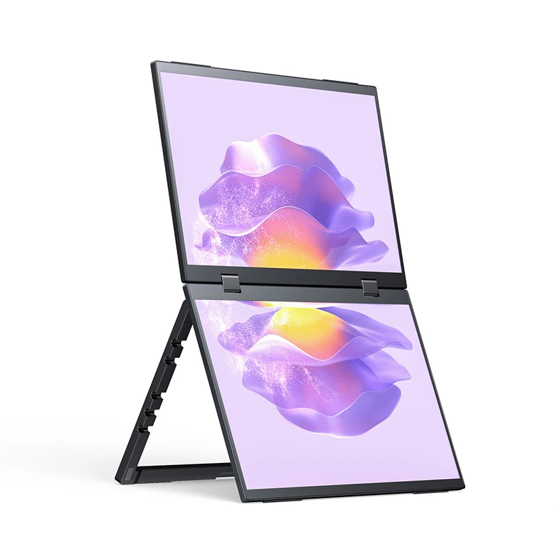 15.6Inch Dual-Screen Foldable IPS Display Dual-1080p 100%sRGB 178° Wide Viewing One-Cable Connection Supports Windows MacOS