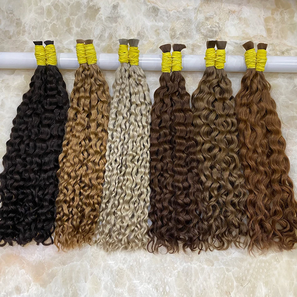 ディープウェーブ-ボヘミアンブレイド-ヘアエクステンション-613カラー、100％天然の人毛を使用、編み込み用、50g-100g、女性用。