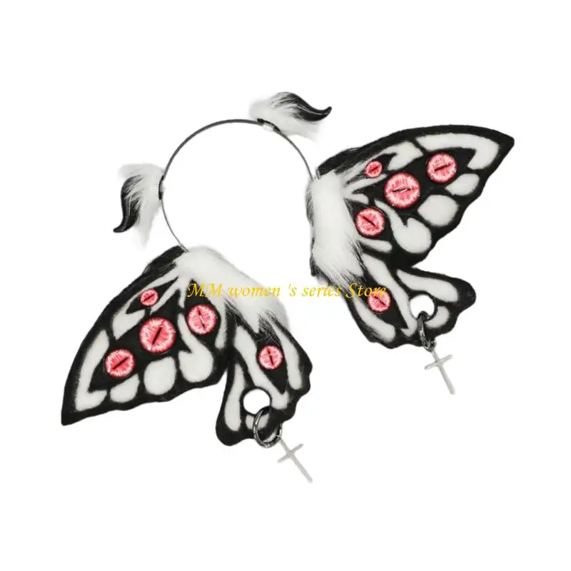 Q39C Wing อะนิเมะ Hairhoop สำหรับ Roleplay Party การ์ตูนญี่ปุ่นเครื่องแต่งกาย Hairband ฮาโลวีน Props Hairhoop