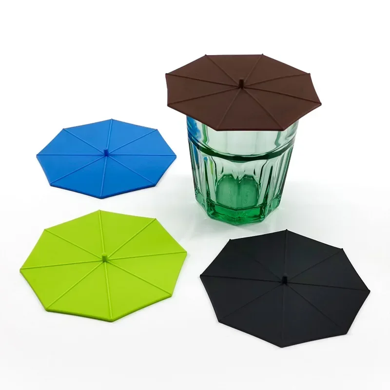 1pc Umbrella shaped leak proof mug lid silicone cup lid umbrella shaped sealable cup lid