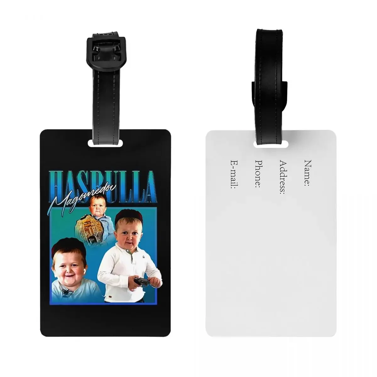 Hasbulla Hasbullah Smile Luggage Tag Custom Funny Meme Baggage Tags Privacy Cover Name ID Card