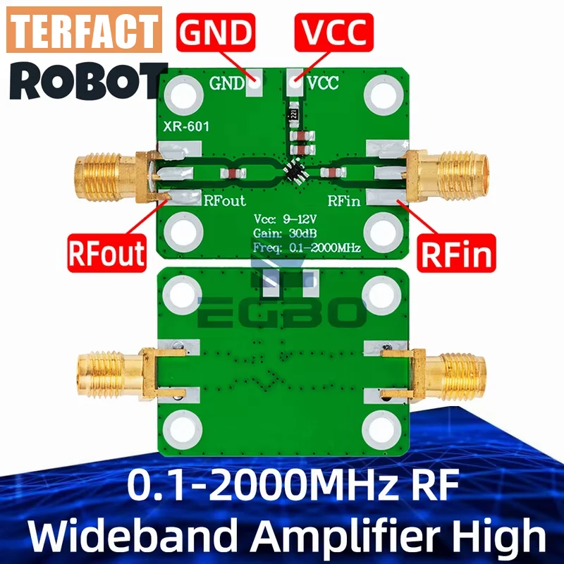 1~5PCS 0.1-2000MHz RF Wideband Amplifier High Gain 30dB Low-noise Amplifier LNA Development Board