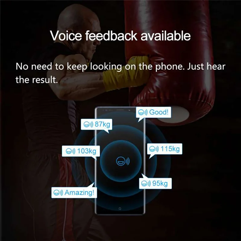 

ABVB-Smart Force Tracker Boxing Dynamometer Punching Bag Power Meter Speed Test Boxing Kick Sensor Dynamometer Black