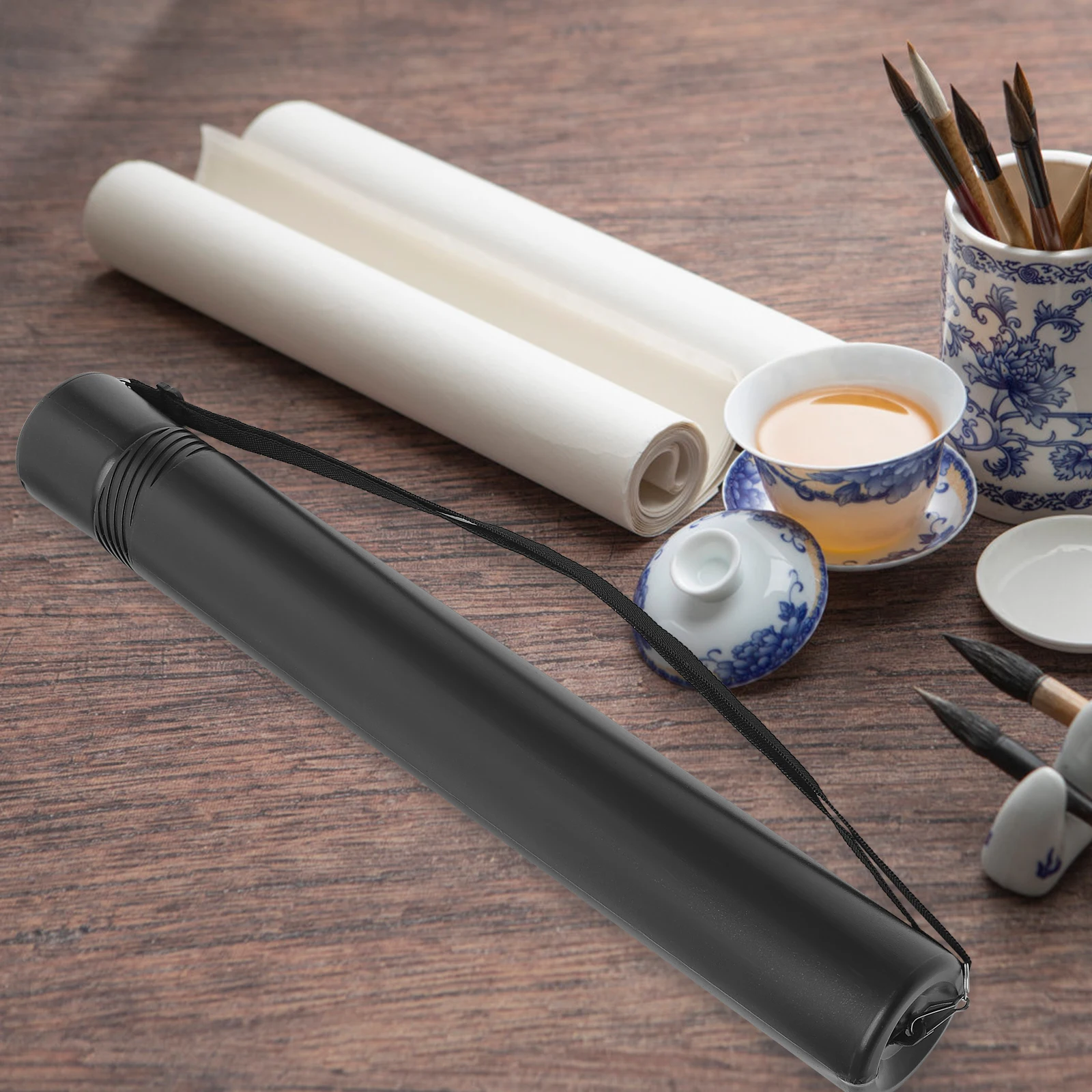 Telescoping Painting Tube 48 Inches Black Poster Tubes for Storage Mailing Paper Drawing Artwork Storage Documents Scroll