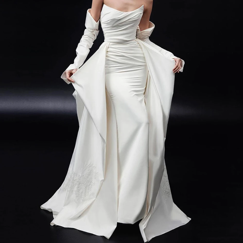 

Dubai Evening Caftan Dress Detachable Solid Color Boat Neck Floor Length Sweep Train Bespoke Occasion Gowns Quinceanera Dress