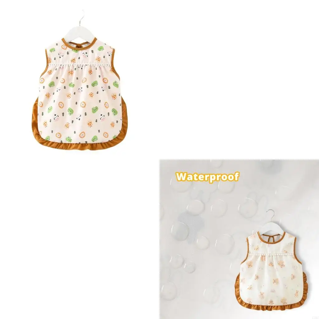 

Cartoon Baby Feeding Apron Toddler Sleeveless Drooling Bib Water Proofing 4XBC