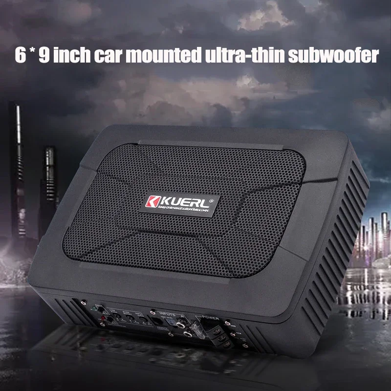 

9 Inches 600W HIFI Slim Under-Seat Super Bass Car Subwoofer Powered Car Speaker Amplifier Speaker Audio Processor Music Player