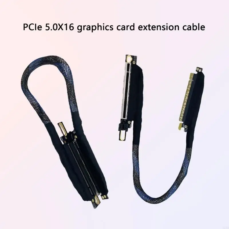 Flexible PCIE 5.0 X16 Extension Cord 64GT Fast Speed Bidirectional Bandwidth for Graphics Cards and Expansion Cards 45BD