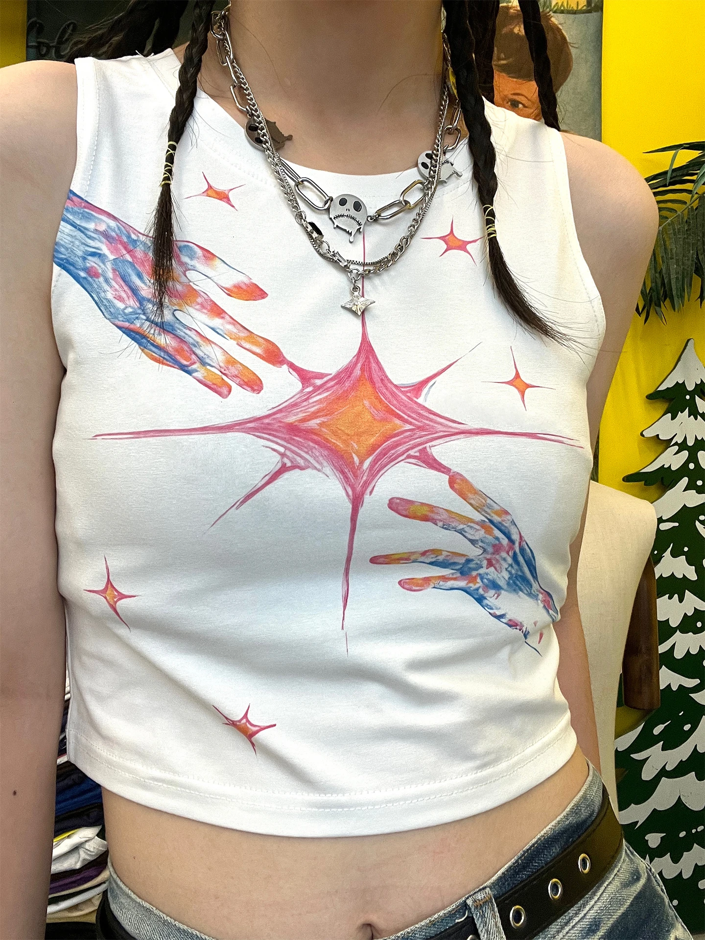 

Warm Gentle Y2K Style Vest Double Hand Star Store Manager Recommended Fashionable Korean Series Clothing Accessory