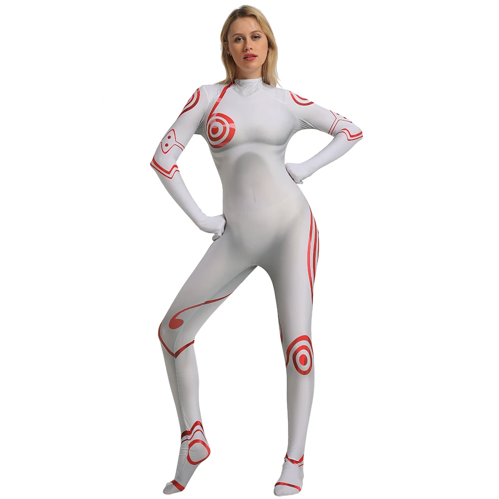 DEADMAN WONDERLAND SHIRO Cosplay para meninas, super-herói impresso 3D Spandex Bodysuit, terno Zentai, roupas de Halloween e Natal