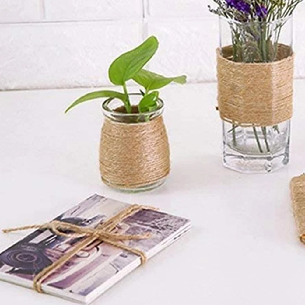 

5 Rolls Jute Rope Braided Thread Craft Twine for Crafts String Burlap Ties Cord
