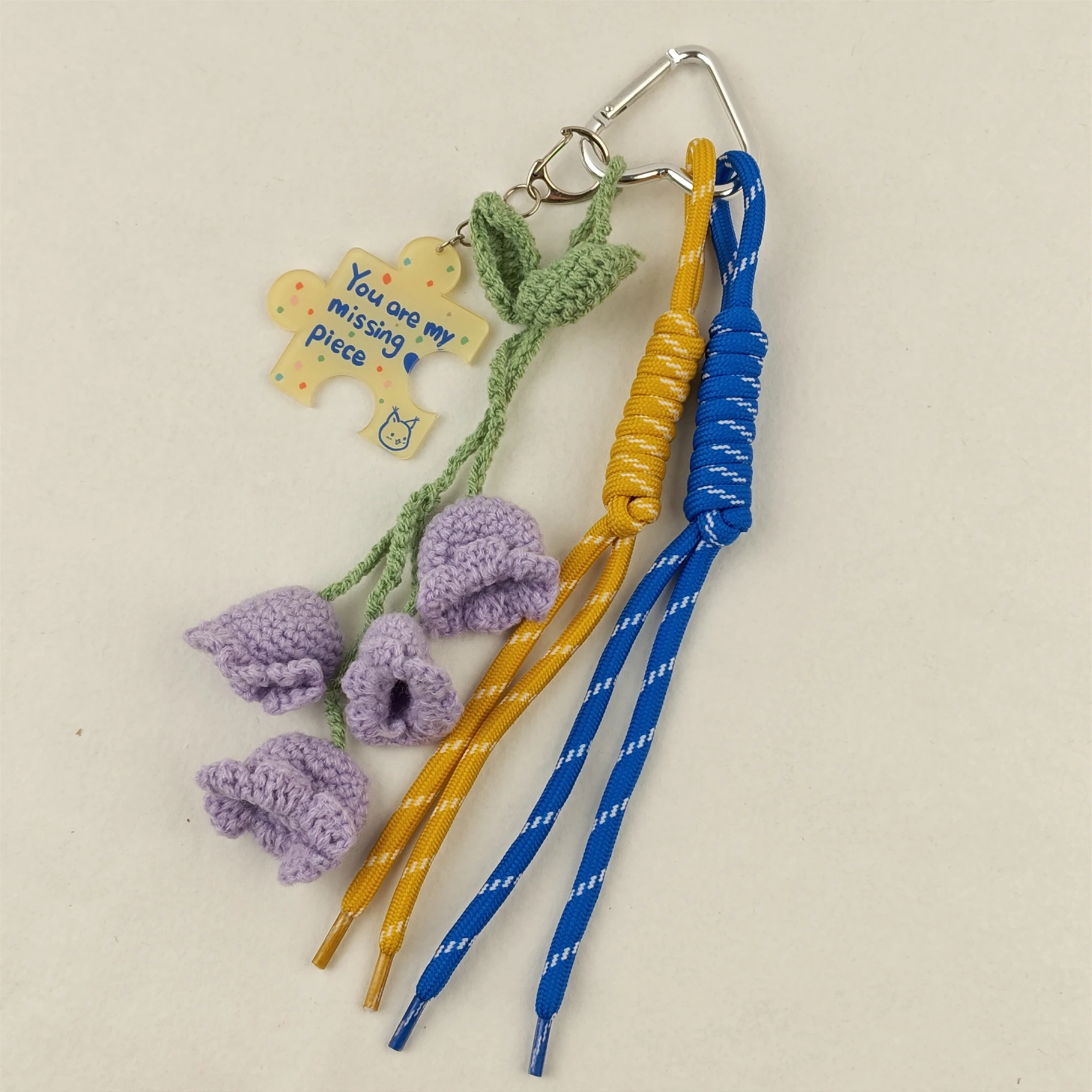 Hand Woven Smiling Face Star Moon The Sun High-Quality Bag Pendant Key Chain Blue Yellow Collocation Accessories Gift