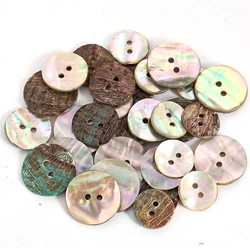 5pcs Natural Abalone Shell Buttons Mother of Pearl Round Button Garment Sewing Accessories Scrapbooking DIY Craft Embellishments
