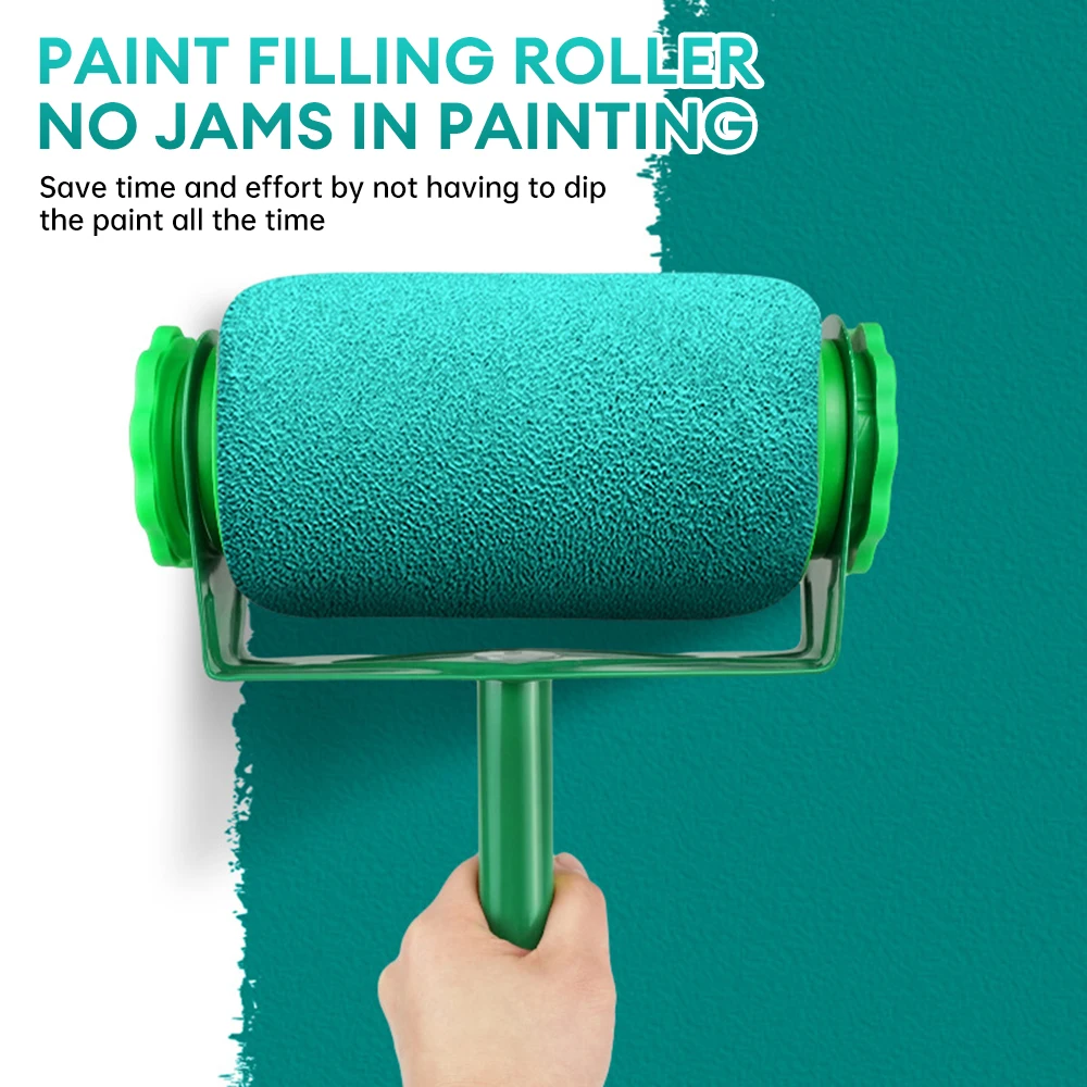 Refillable Paint Roller Set Efficient Roller Set Painting Roller Wall Painting Brushes Decorating DIY Painting Brush Handle Tool