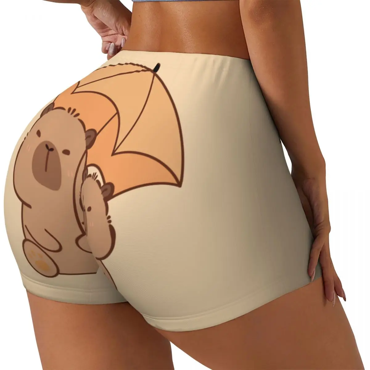 Custom Capybara Running Volleyball Gym Shorts for Women Athletic Workout Yoga Shorts
