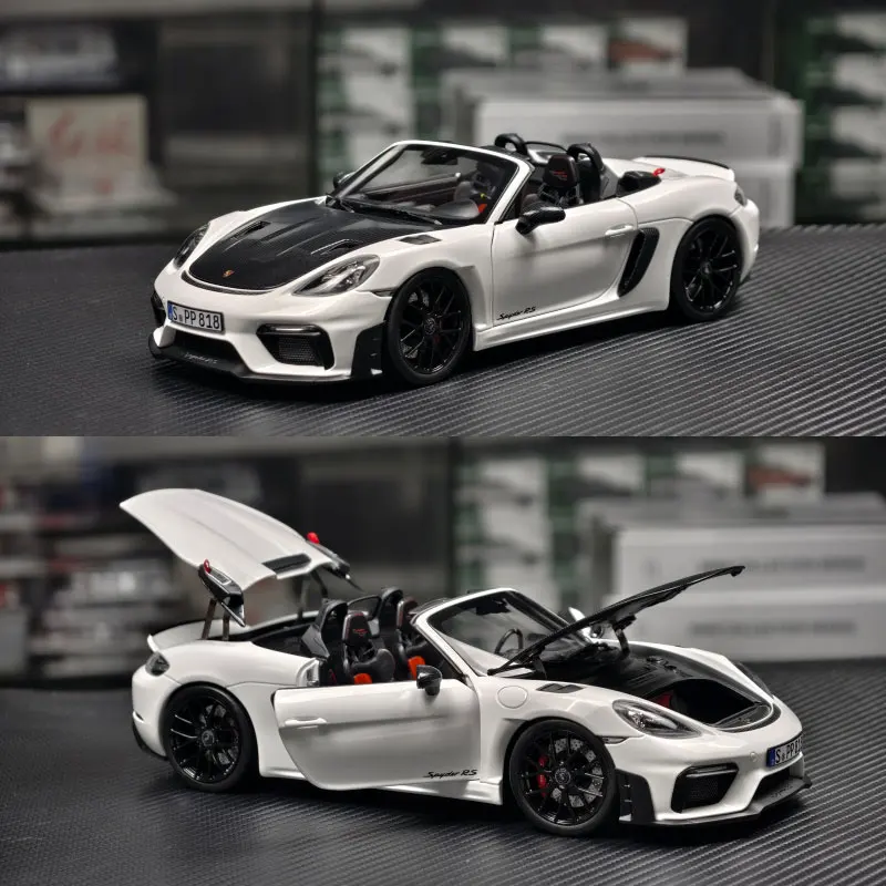 

В наличии 1:18 718 Spyder RS 2023, литая под давлением модель автомобиля из сплава, игрушка для мальчиков, коллекционное украшение для взрослых.