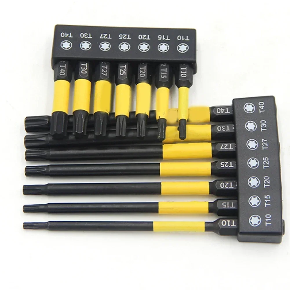 7pcs Magnetic Screwdriver Bit Set Torx Star 1/4 In Hex Shank Electric Screwdriver Bits Cross Head -Impact Screw Driver Bit