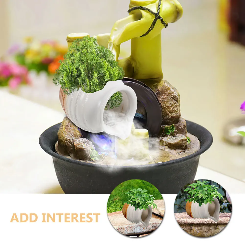 Tarro de cerámica fuente de agua estanque de peces cascada decorativa jardín exterior interior balcón patio