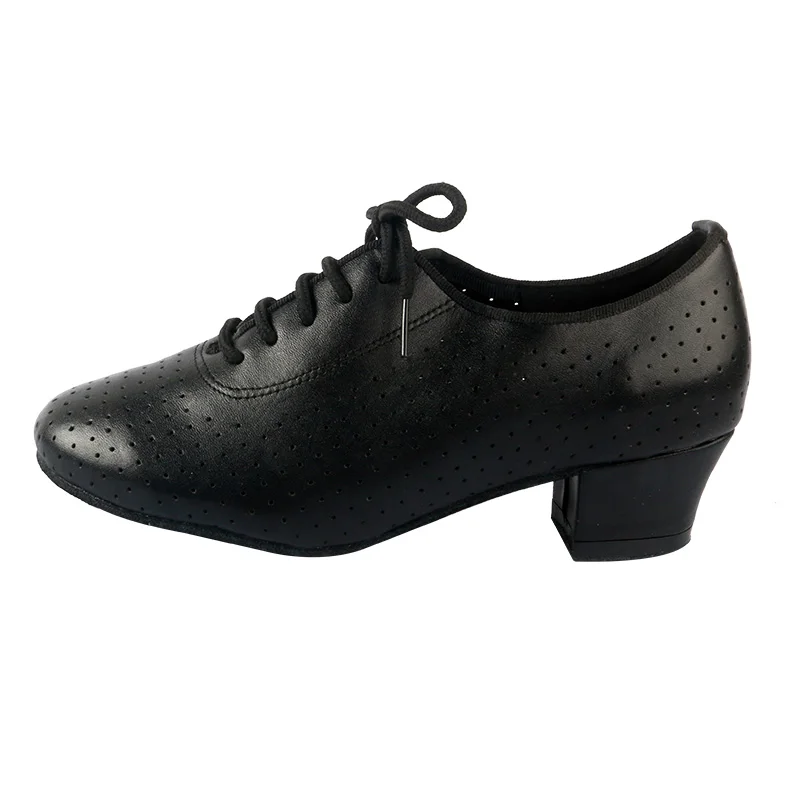 Wedopus Latin Dance Practice Shoes Black Leather Closed Toe Salsa Ballroom Ladies Dance Shoes 4.5CM Dropshipping
