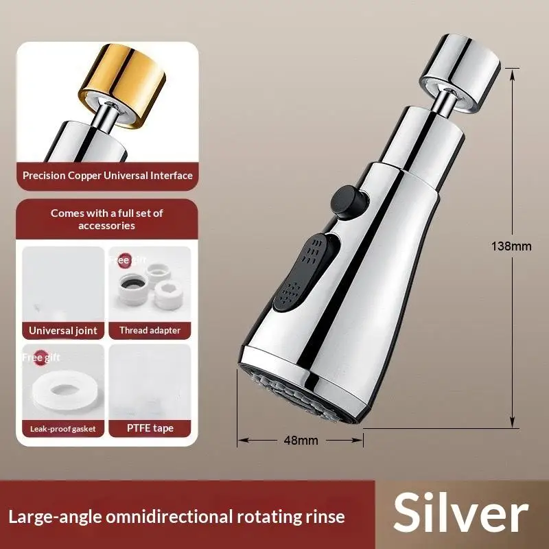 3 In 1 Rotatable Kitchen Faucet Extender Multi Mode Water Tap Booster