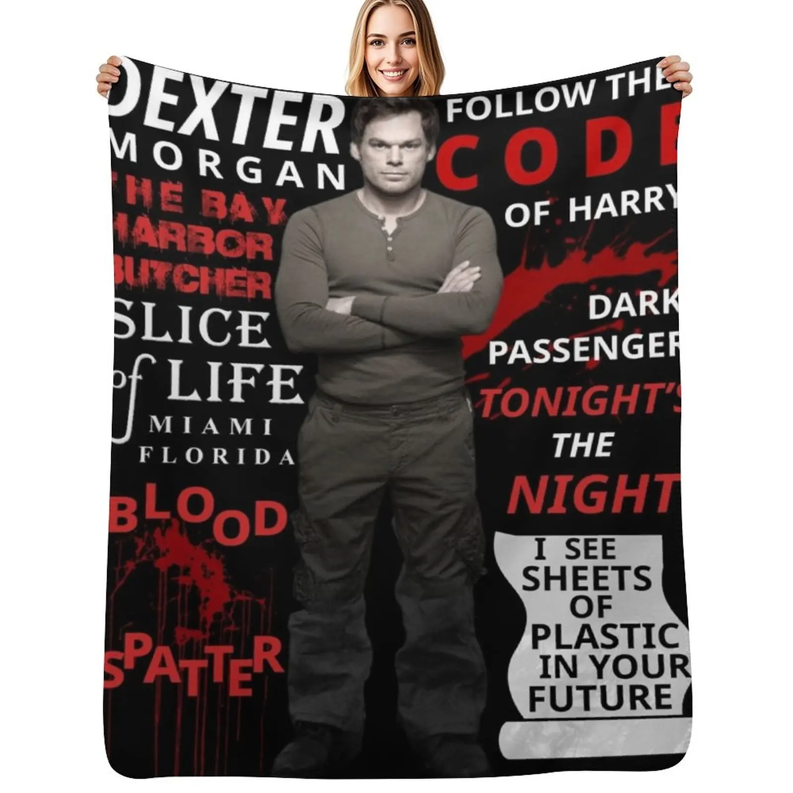 Dexter Throw Blanket Portable Lightweight Blanket for Travel Camping