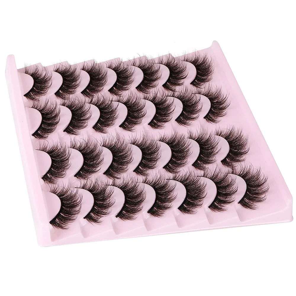 14 Pairs Wispy Mink Lashes Fluffy Eye Lashes Natural Look 5D Volume 16mm Fake Eyelashes Pack