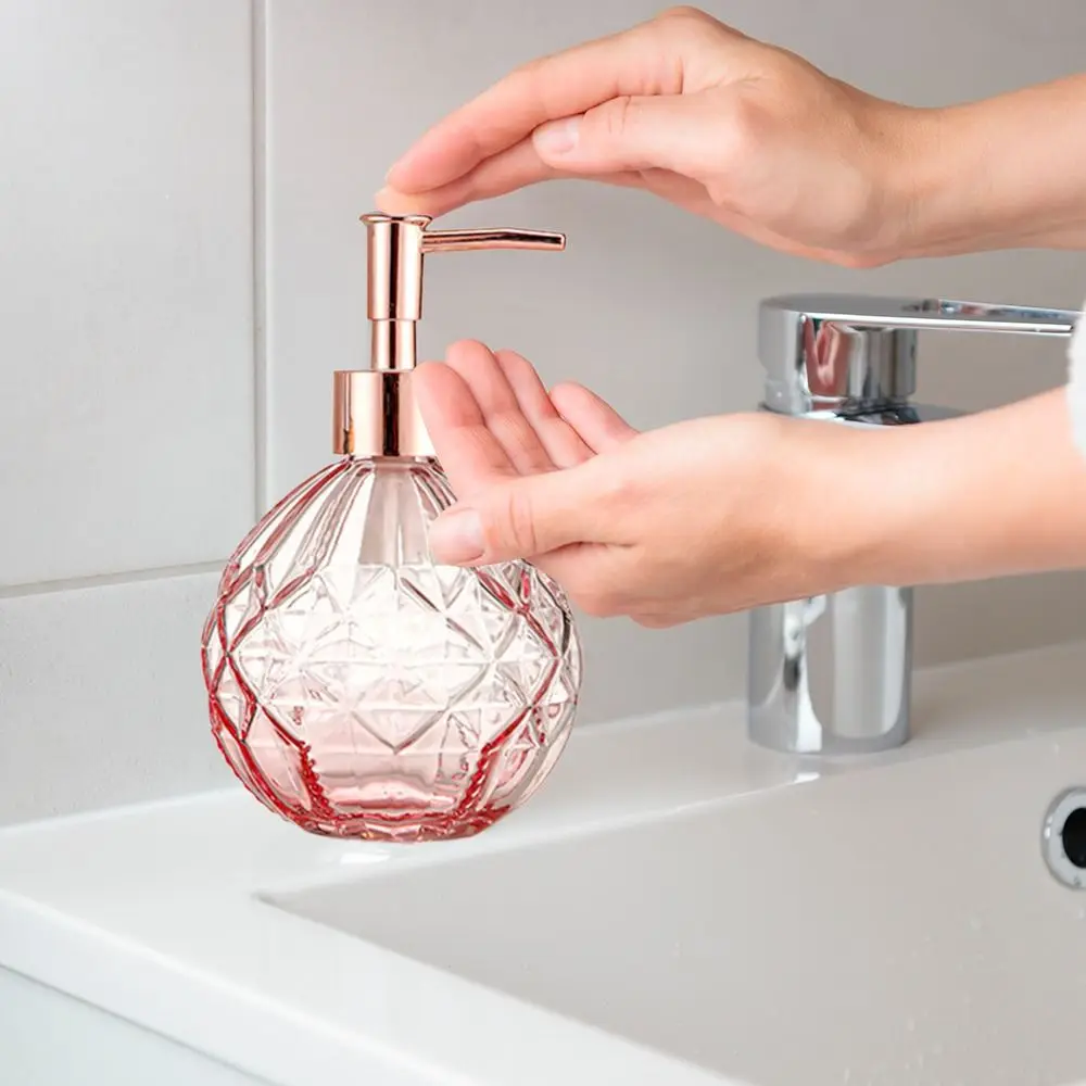 المحمولة 300 مللي موزع الصابون زجاجة الزجاج الصحافة السائل شامبو استحمام زجاجة هلام زجاجات فارغة #3