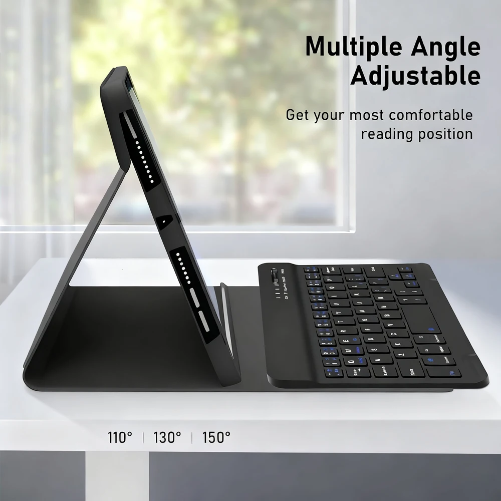 حافظة لهاتف سامسونج جالاكسي تاب A11 8.7 بوصة، غطاء لوحة مفاتيح بلوتوث قابل للفصل لهاتف سامسونج جالاكسي تاب A9 8.7 بوصة مع فتحة قلم
