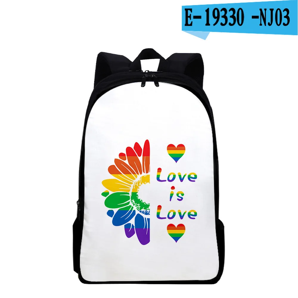 Harajuku Youthful Colourful LGBT Student School Bags Notebook Backpacks 3D Printed Oxford Waterproof Boys/Girls Travel Bags