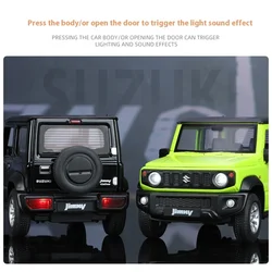 1:24 Suzuki Jimny Off Road SUV lega Diecast modello veicolo Sound & Light Collection Display Hobby decorazione regali per fidanzato