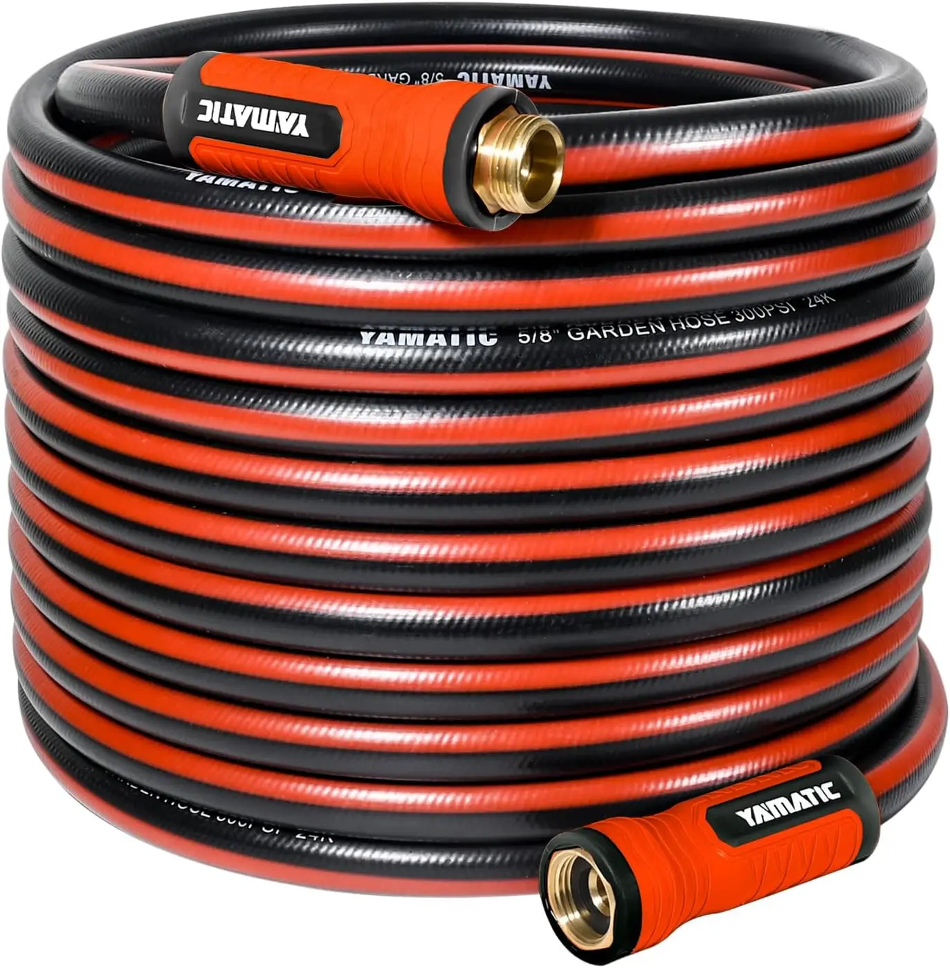 

Heavy Duty Garden Hose 75FT x 5/8", Flexible Water Hose with 360° Swivel Handle, 3/4" Brass Connectors, Leak-Resistant for All-Weather Use