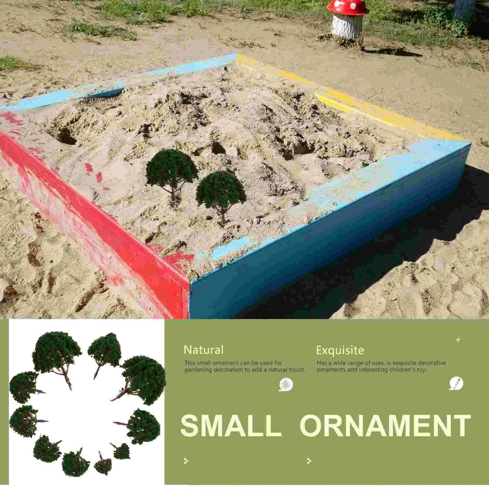 20 Stück Modelllandschaft Landschaftsbäume 3CM-8CM (Dunkelgrün) Gelbes Landschaftslayout Landschaftsbäume Landschaft Landschaftszug Modell Tre