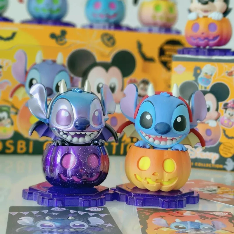 2024 New Disney Anime Mickey Mouse And Friends Pumpkin Series Blind Box Cartoon Splicing Mickey Kids Toys Halloween Gifts